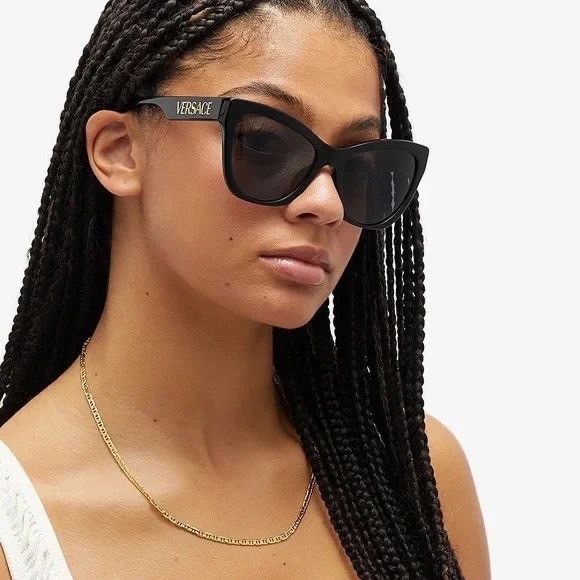 NEW VERSACE BLACK SUNGLASSES - Picture 2 of 5